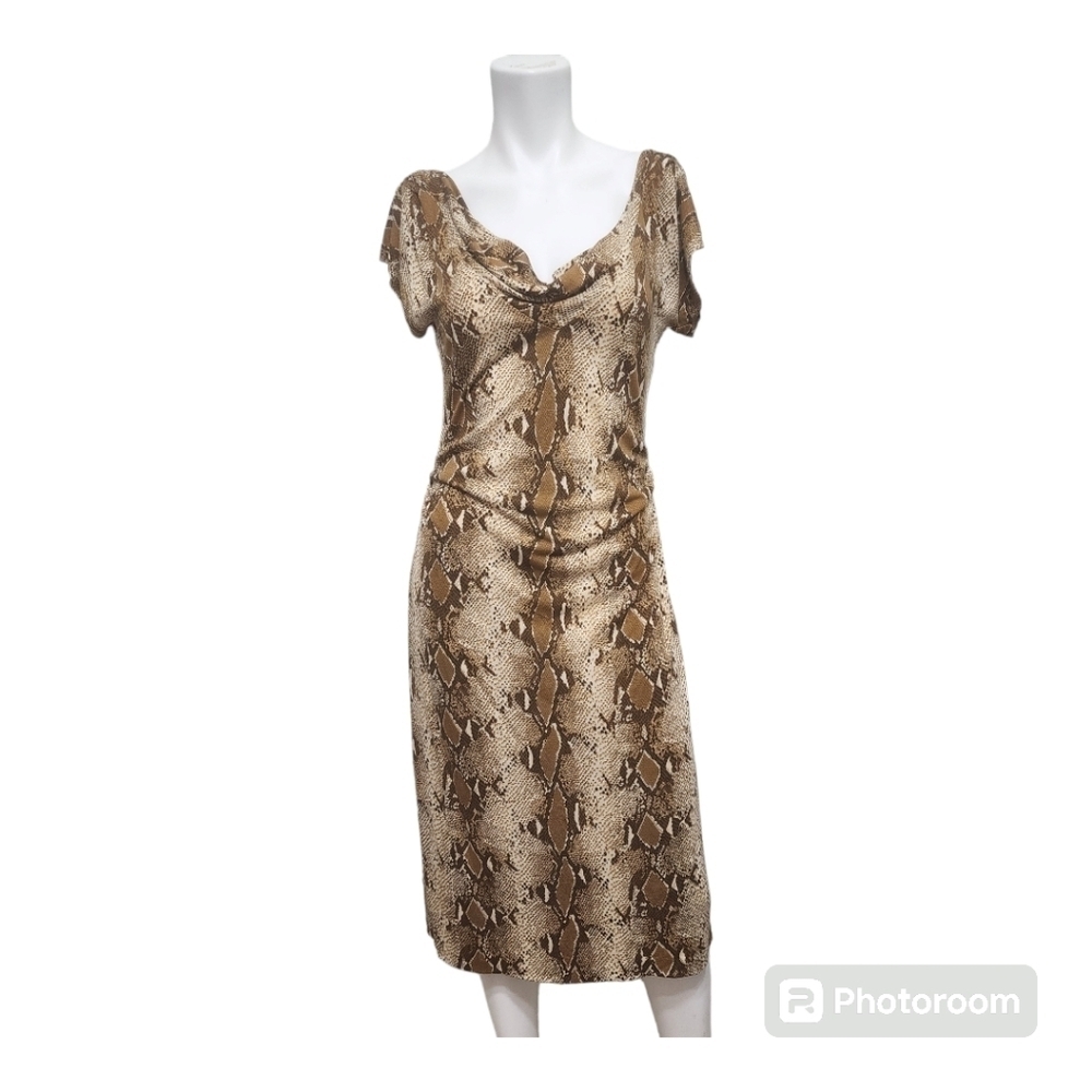 NWT Diane von Furstenberg Snake Print Silk Dress Size 10